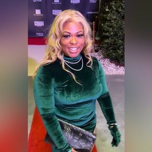 Camera Ready Velvet Maxi Dress - Hunter